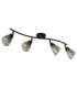 Paula Ceiling Spotlight Bar Matt Black Smoke Glass Shades 4x E14-3