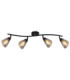 Paula Ceiling Spotlight Bar Matt Black Smoke Glass Shades 4x E14-4