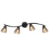 Paula Ceiling Spotlight Bar Matt Black Smoke Glass Shades 4x E14-5