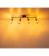 Paula Ceiling Spotlight Bar Matt Black Smoke Glass Shades 4x E14-8