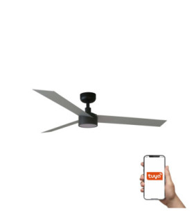 Cruiser Medium 132cm LED Smart Ceiling Fan Black Aluminium Blades-1
