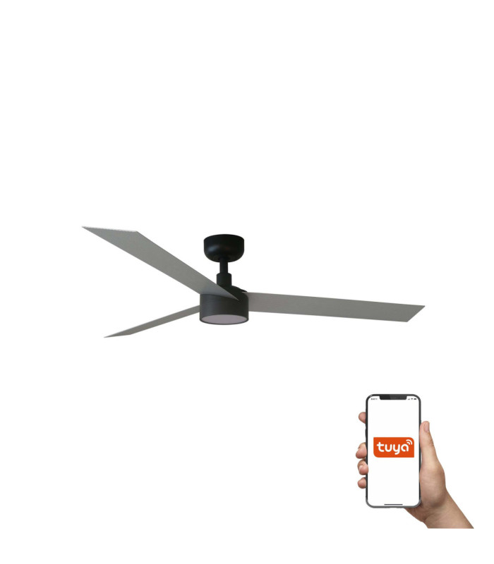 Cruiser Medium 132cm LED Smart Ceiling Fan Black Aluminium Blades-1