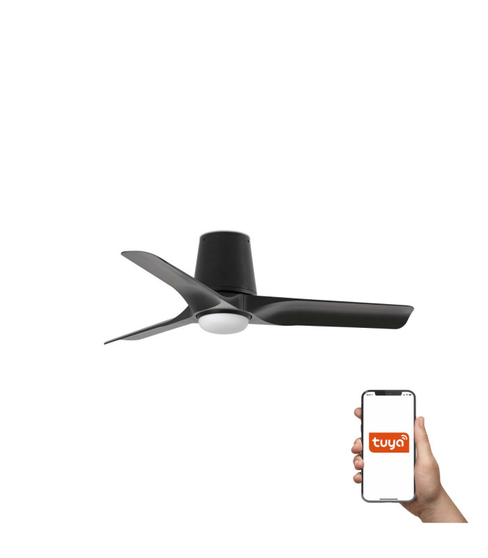 Hey Tub Small 90cm LED Smart Ceiling Fan Black-1