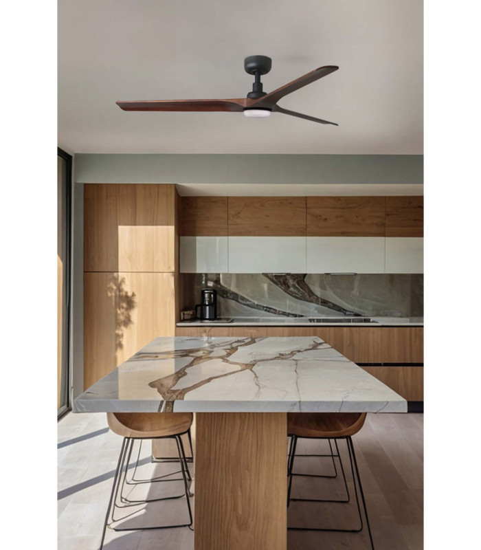 Heywood 132cm LED Ceiling Fan Black Walnut Blades-3
