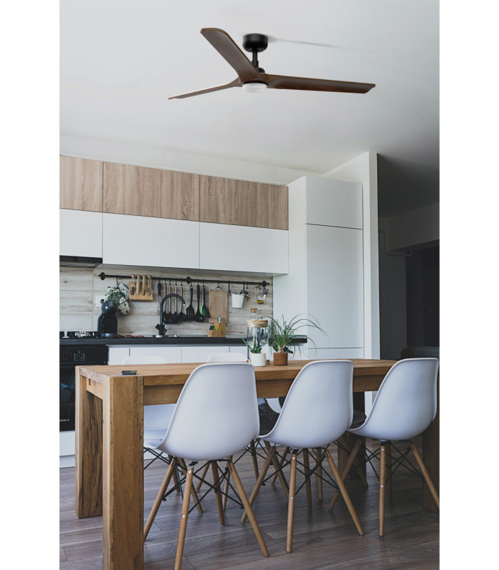 Heywood 132cm LED Ceiling Fan Black Walnut Blades-6
