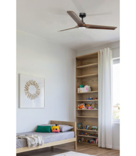 Heywood 132cm Smart LED Ceiling Fan Black Walnut Blades-2