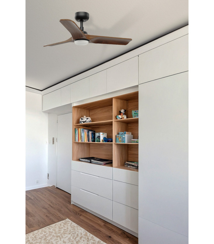 Heywood 90cm Smart LED Ceiling Fan Black Walnut Blades-2