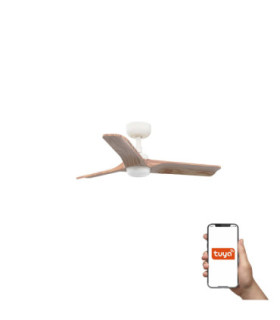 Heywood 90cm Smart LED Ceiling Fan White Pine Blades-1