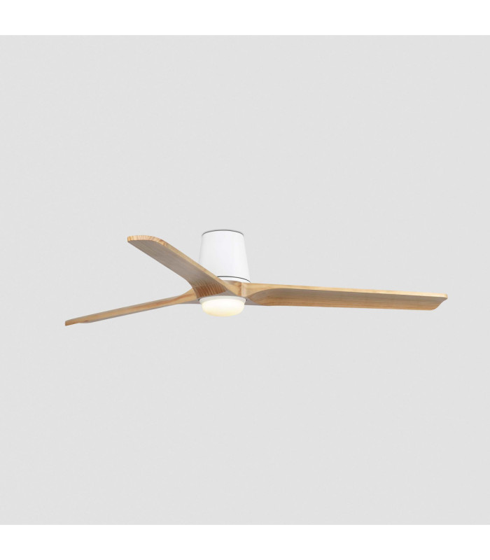 Heywood Tub 132cm Smart LED Ceiling Fan White Pine Blades-4