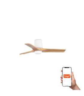 Heywood Tub 90cm Smart LED Ceiling Fan White Pine Blades-1