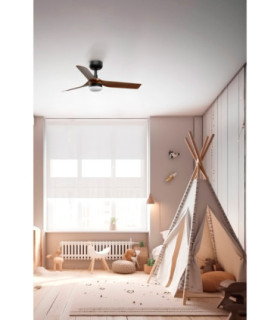 Mini Punt 90cm LED Ceiling Fan Black Dark Wood Blades-2