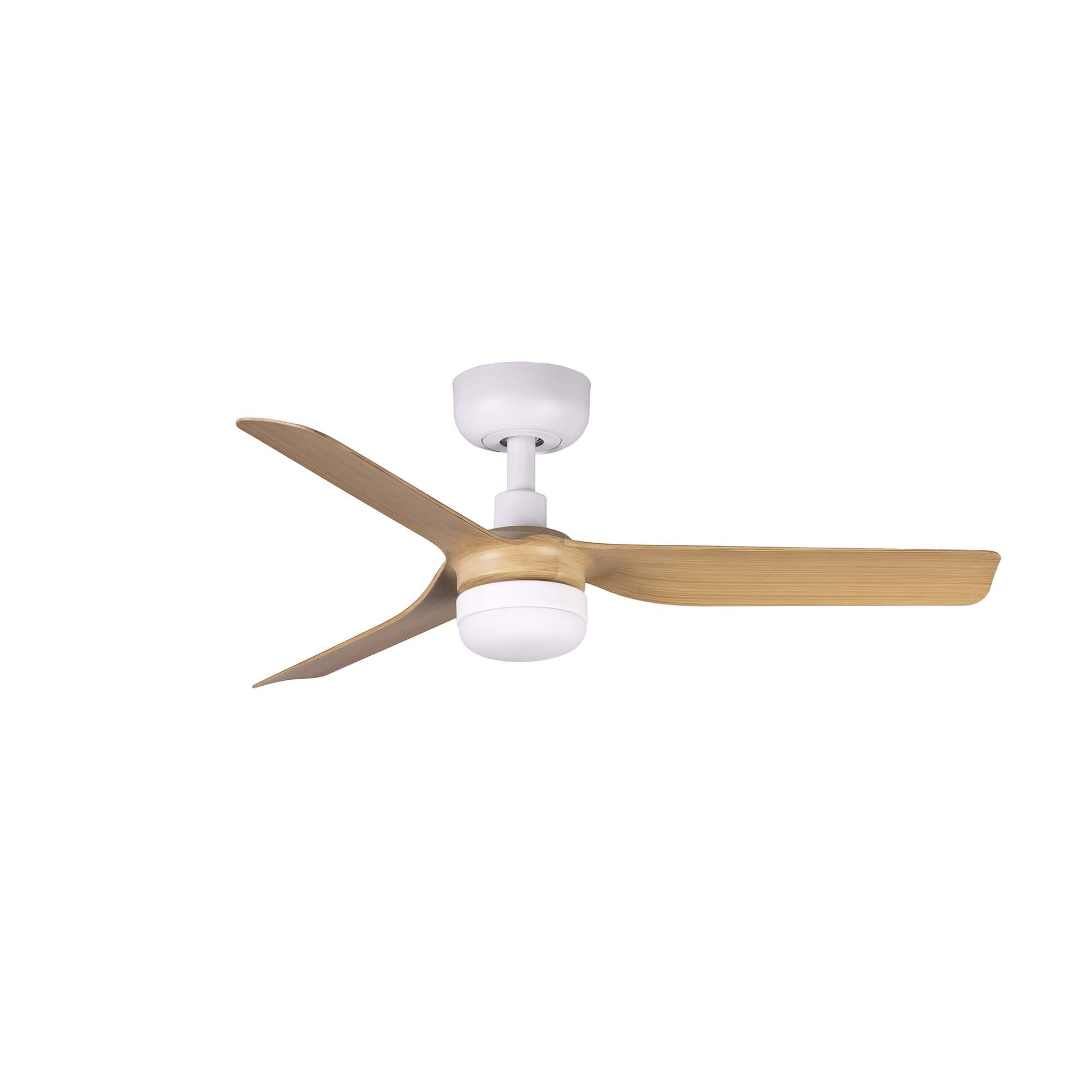 Mini Punt 90cm LED Ceiling Fan White, Light Wood Blades