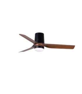 Mini Punt Tub 90cm LED Ceiling Fan Black Dark Wood Blades-1