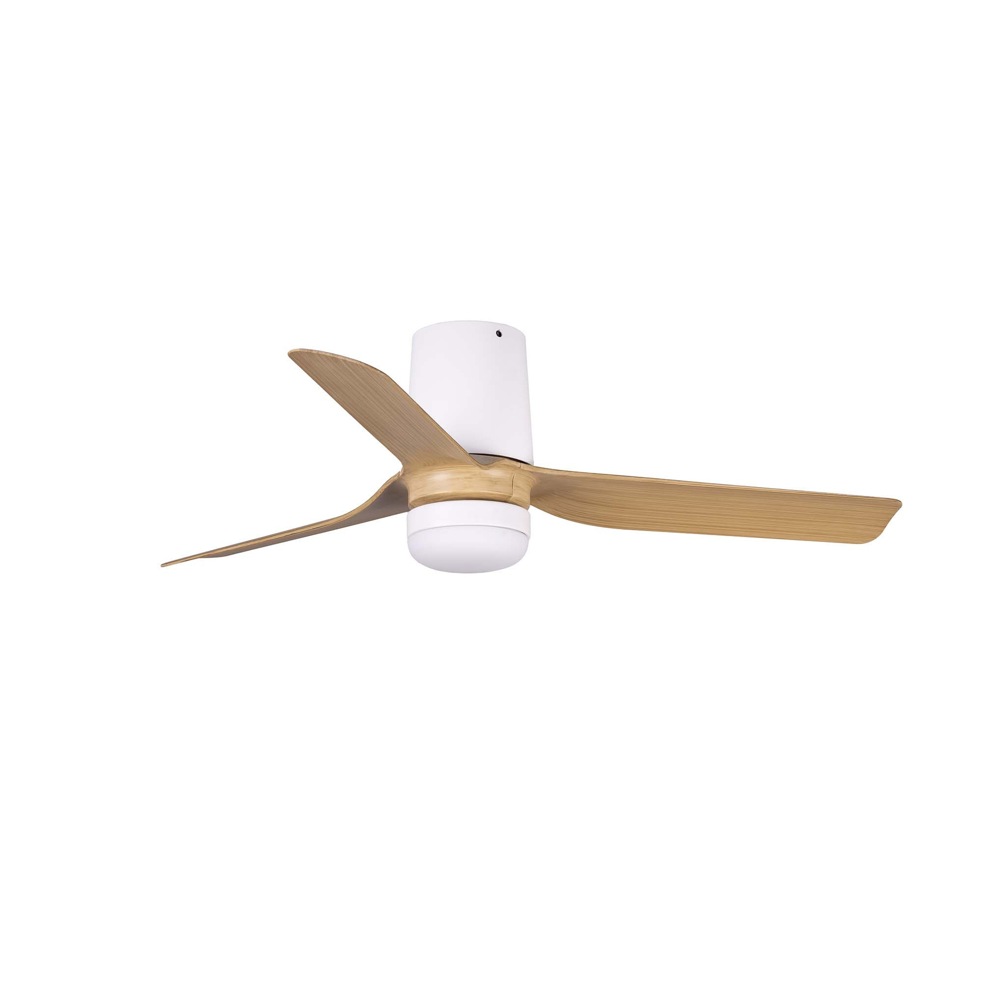 Mini Punt Tub 90cm LED Ceiling Fan White, Light Wood Blades