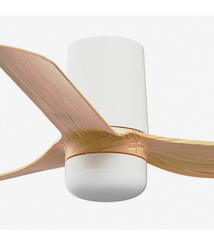 Mini Punt Tub 90cm LED Ceiling Fan White Light Wood Blades-3
