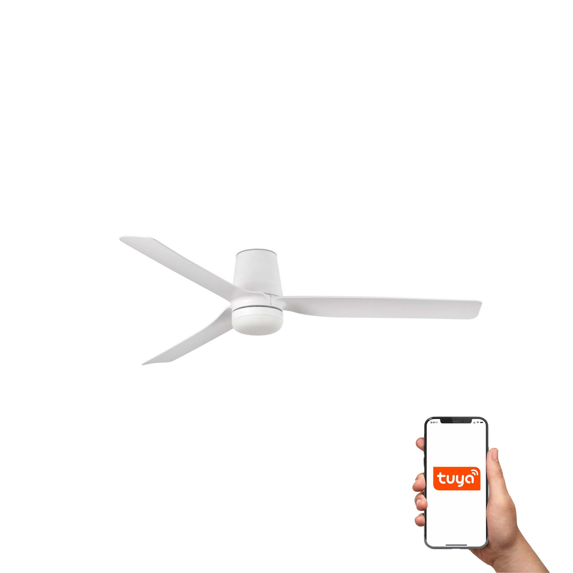 Mini Punt Tub 90cm Smart LED Ceiling Fan White