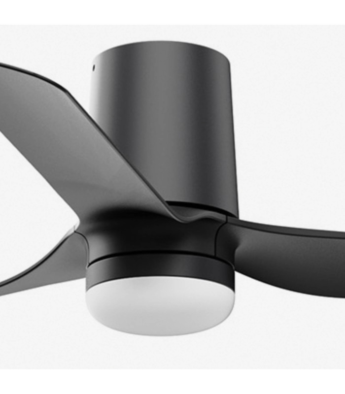 Mini Punt Tub 90cm Smart LED Ceiling Fan White Light Wood Blades-3