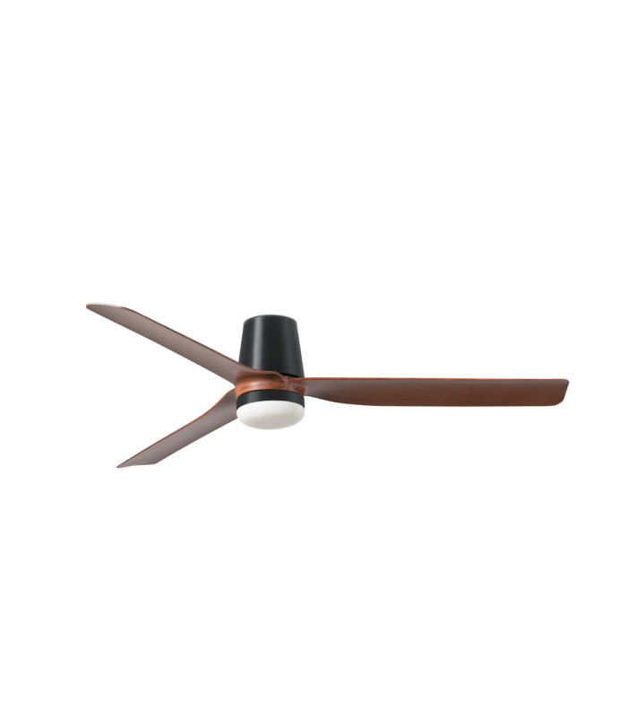 Punt Tub 130cm LED Ceiling Fan Black Dark Wood Blades-1