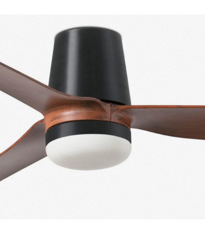 Punt Tub 130cm LED Ceiling Fan Black Dark Wood Blades-3