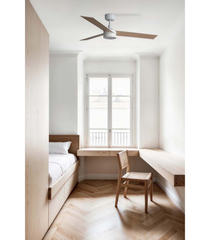 Rudder 106cm LED Ceiling Fan Matt White Ash Blade 3 Blade Reversible -3