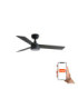 Rudder 106cm Smart LED Ceiling Fan Matt Black Walnut Blade 3 Blade Reversible -1