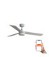 Rudder 106cm Smart LED Ceiling Fan Matt White 3 Blade Reversible -1