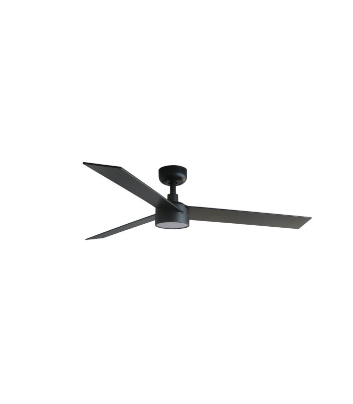 Rudder 132cm LED Ceiling Fan Matt Black Walnut Blade 3 Blade Reversible -1