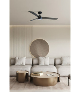 Rudder 132cm LED Ceiling Fan Matt Black Walnut Blade 3 Blade Reversible -2