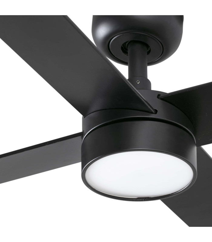 Rudder 132cm LED Ceiling Fan Matt Black Walnut Blade 4 Blade Reversible -3
