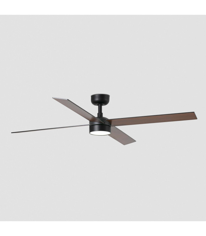 Rudder 132cm LED Ceiling Fan Matt Black Walnut Blade 4 Blade Reversible -8
