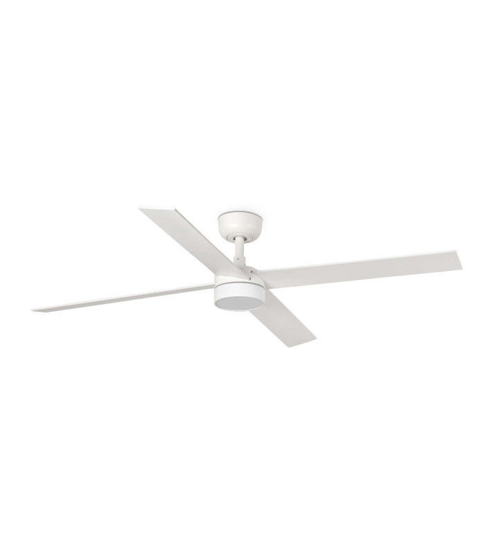 Rudder 132cm Smart LED Ceiling Fan Matt White 4 Blade Reversible -1