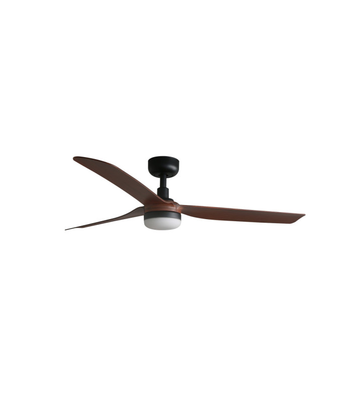 Punt 130cm LED Ceiling Fan Black Dark Wood Blades-1