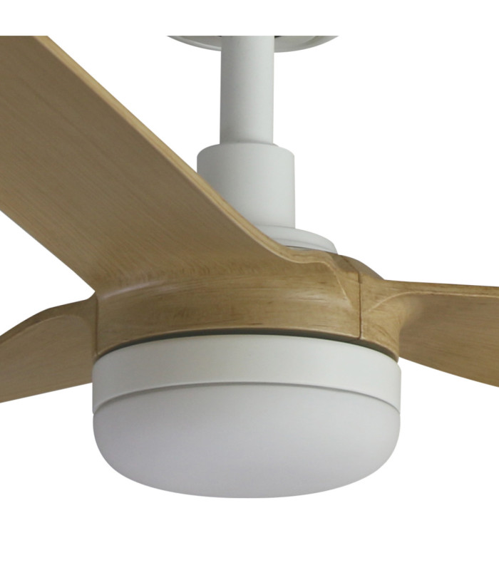 Punt 130cm Smart LED Ceiling Fan White Light Wood Blades-3