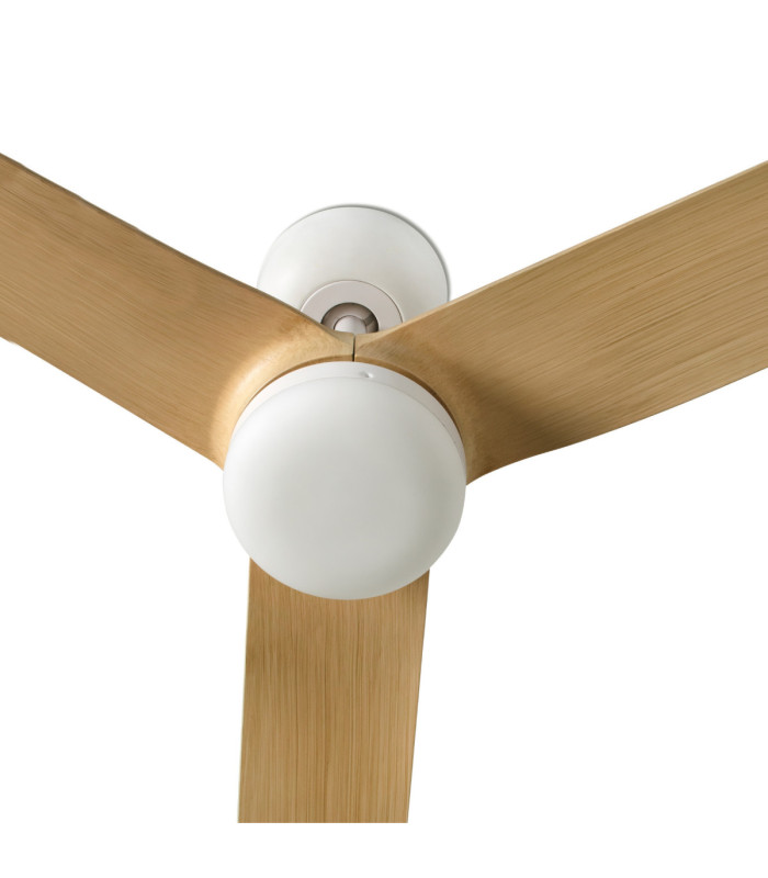 Punt 130cm Smart LED Ceiling Fan White Light Wood Blades-4