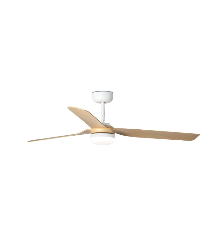 Punt 130cm Smart LED Ceiling Fan White Light Wood Blades-6