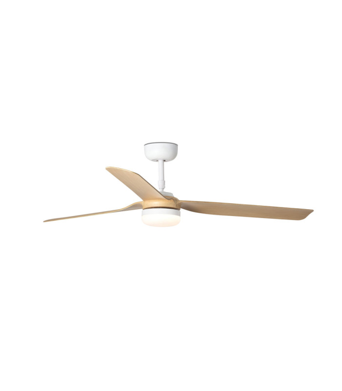 Punt 130cm Smart LED Ceiling Fan White Light Wood Blades-7