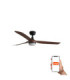 Punt 130cm Smart LED Ceiling Fan Black Dark Wood Blades-1