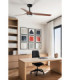 Punt 130cm Smart LED Ceiling Fan Black Dark Wood Blades-2