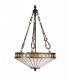 3 Light Medium Inverted Ceiling Pendant Bronze, Tiffany glass, E27 - 1