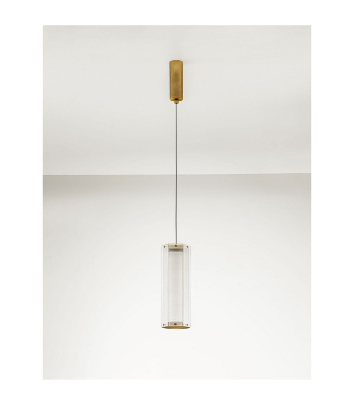Essenzo Slim Pendant Ceiling Light Antique Brass Triac Dimmable LED 7W 385lm 3000K-3