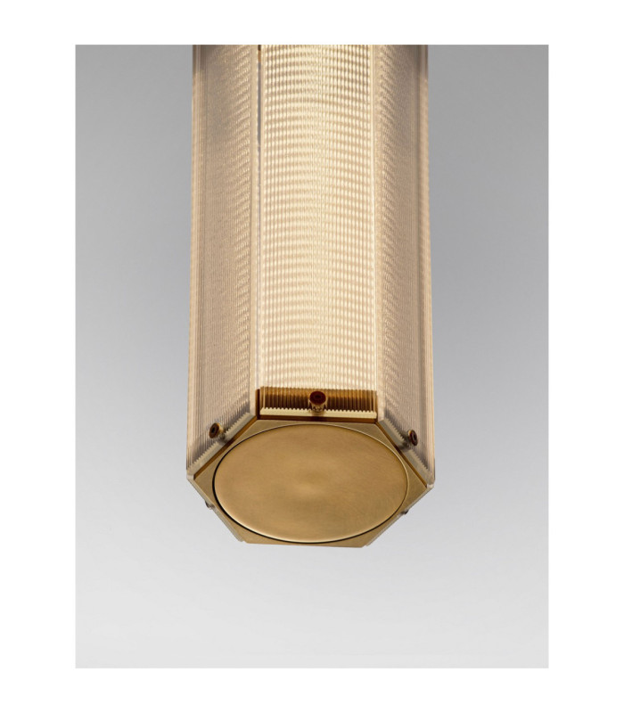 Essenzo Slim Pendant Ceiling Light Antique Brass Triac Dimmable LED 7W 385lm 3000K-5