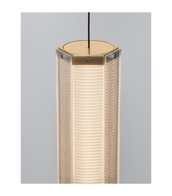Essenzo Slim Pendant Ceiling Light Antique Brass Triac Dimmable LED 7W 385lm 3000K-6