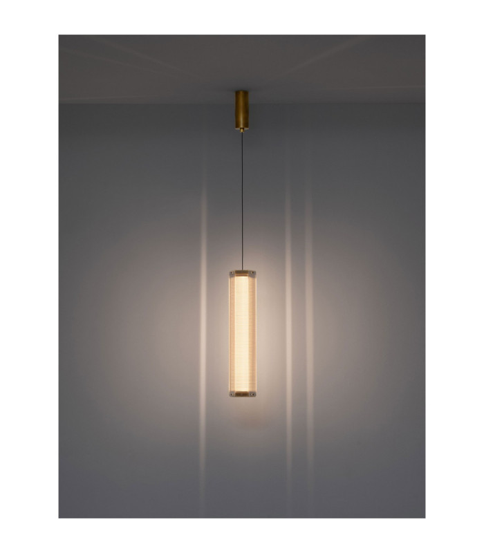 Essenzo Slim Pendant Ceiling Light Antique Brass Triac Dimmable LED 12W 660lm 3000K-6