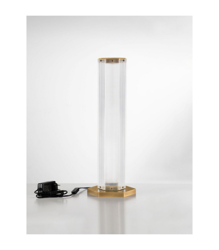 Essenzo Integrated LED Table Lamp Antique Brass LED 11W 605lm 3000K-3