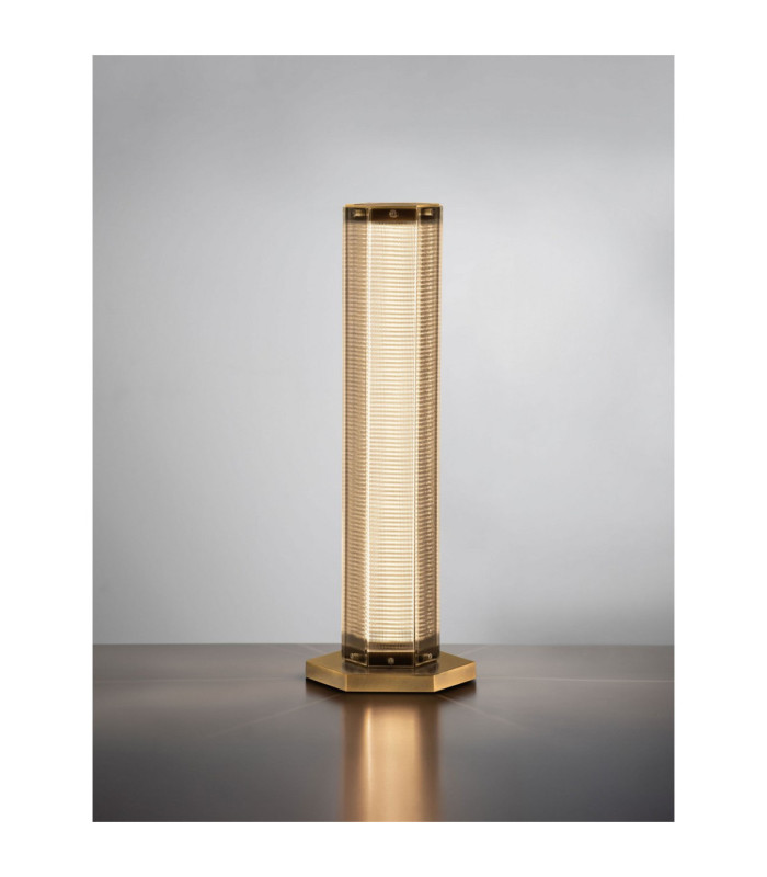 Essenzo Integrated LED Table Lamp Antique Brass LED 11W 605lm 3000K-4