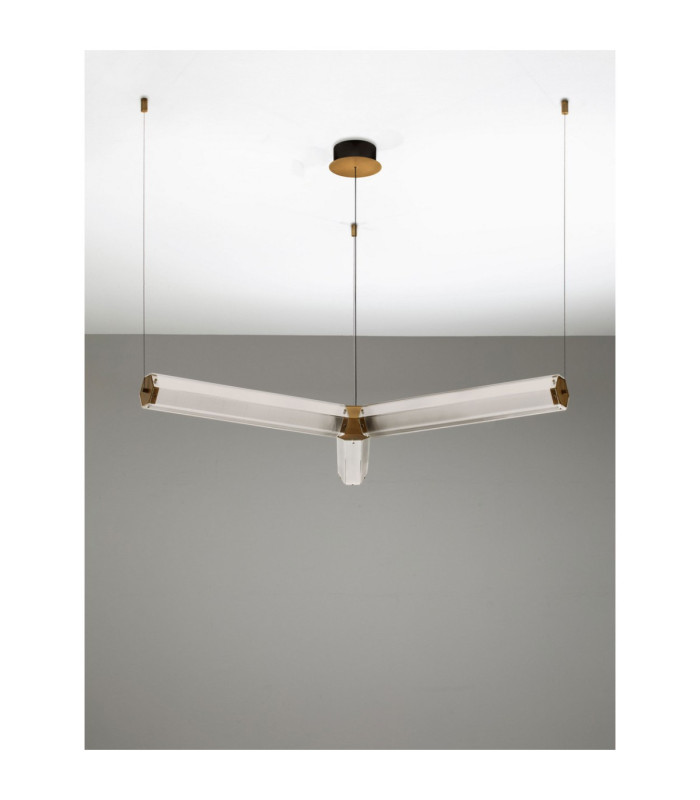 Essenzo Integrated LED Pendant Ceiling Light Antique Brass Triac Dimmable LED 23W 1265lm 3000K-4