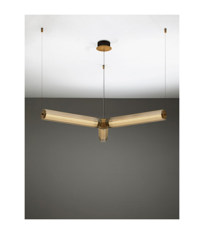 Essenzo Integrated LED Pendant Ceiling Light Antique Brass Triac Dimmable LED 23W 1265lm 3000K-5
