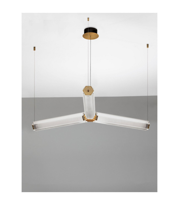 Essenzo Integrated LED Pendant Ceiling Light Antique Brass Triac Dimmable LED 23W 1265lm 3000K-6