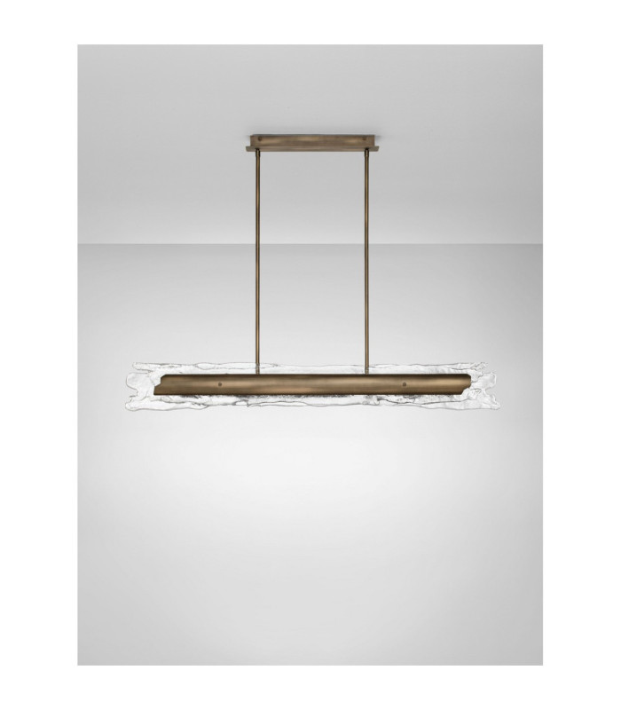 Velar Bar Pendant Ceiling Light Antique Brass Triac Dimmable LED 56W 1161lm 3000K-3