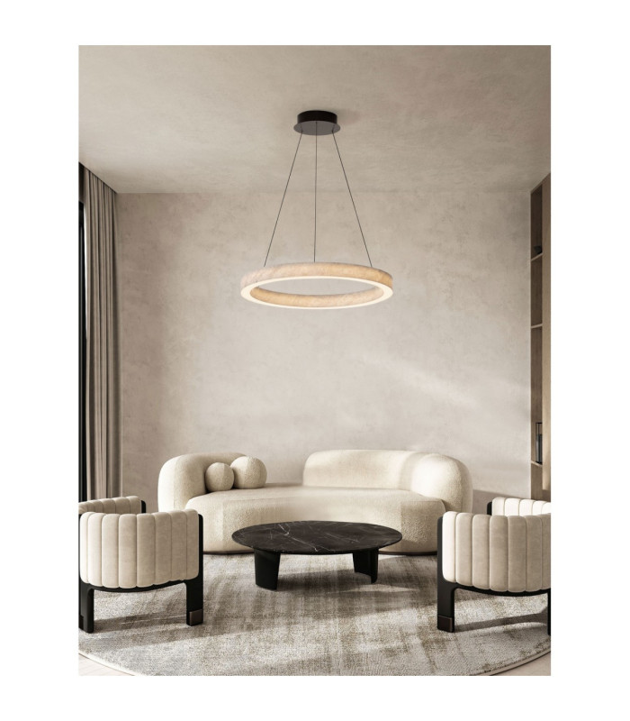 Valley Integrated LED Pendant Ceiling Light Natural Marble Black Triac Dimmable LED 30W 1950lm 3000K-2